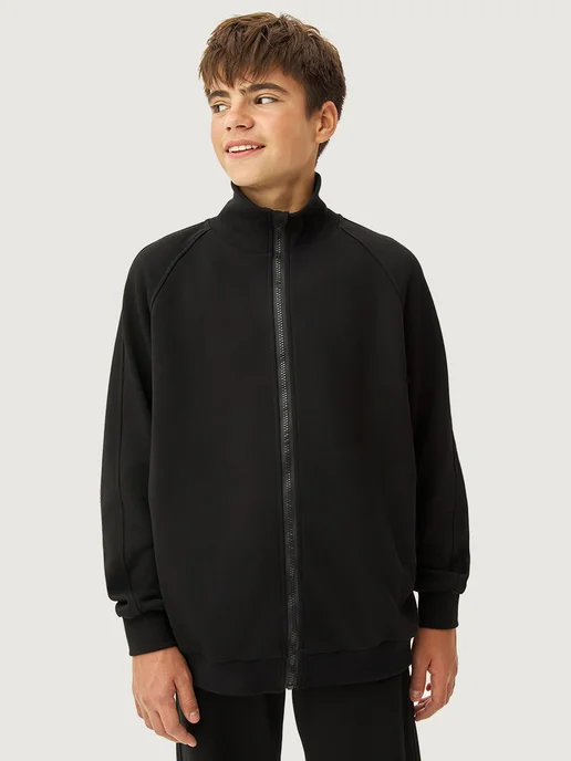 NIKASTYLE Спортивный костюм для мальчика подростка на молнии комплект, черный, фото 3