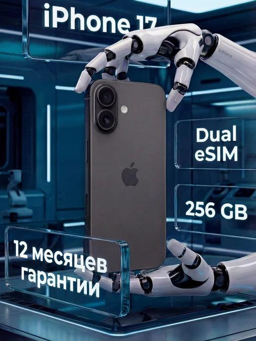 Смартфон iPhone 17 256 ГБ, Dual eSIM, Black