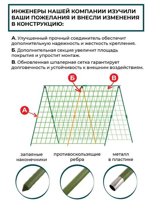 Garden Show Шпалера для огурцов большая 3,6х1,8 м (площадь 13 кв. м), 3.6x1.8 м, фото 2