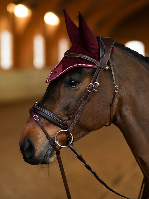 Equestrian Stockholm Ушки для лошади Crystal Bordeaux, красный, фото 2