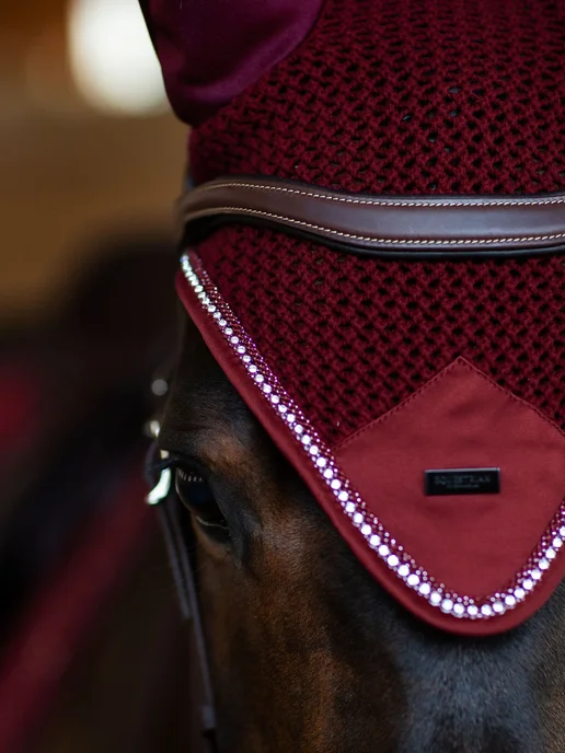 Equestrian Stockholm Ушки для лошади Crystal Bordeaux, красный, фото 4