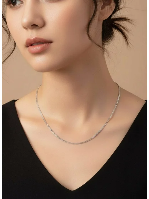 Gold & Silver Цепочка на шею 3мм нержавеющая сталь, серебристый, фото 6