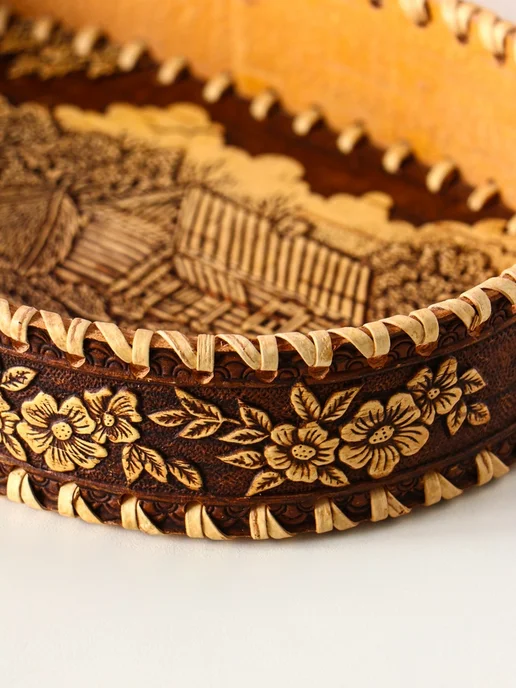 Овальная хлебница из бересты, 23.5х16х5 см, 23.5x16x5 см, фото 3