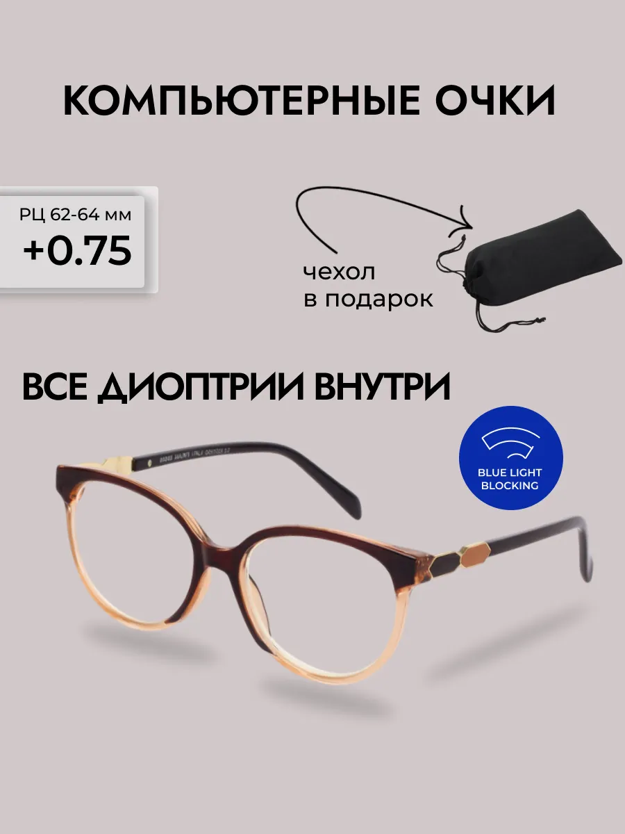 Очки для зрения женские круглые компьютерные