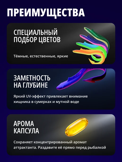 BIG FISH Силиконовые приманки для рыбалки на щуку судака окуня, синий, фото 3