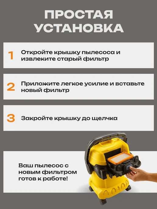 Фильтр для пылесоса Karcher MV4-6, WD4-6, вариант, фото 5