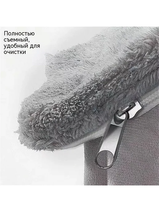 Домик для кошек и собак мелких пород мягкий, серый, фото 6
