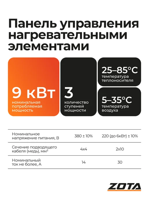 Zota Комплект подключения ТЭНБ-7,5 кВт(2") к ТТ котлам, ТЭНБ-9 2 ТТ без, фото 2