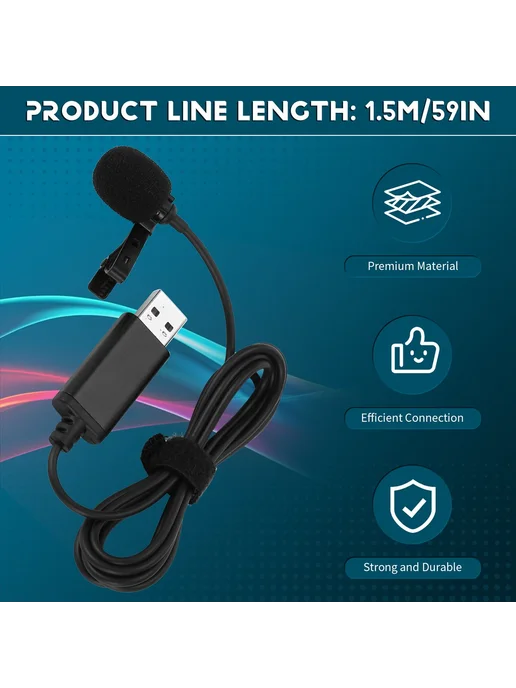 无品牌 Универсальный USB-петличный микрофон, Plug and Play, всенапр…, вариант, фото 5