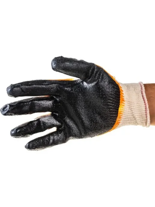 Stayer Перчатки EXPERT-2, х б с двойным латексным обливом, черный, фото 2