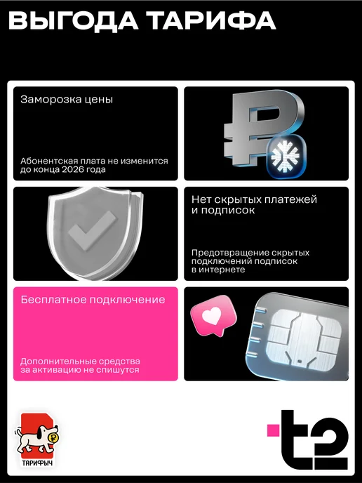 t2 Сим карта теле 2 с безлимитным интернетом 5 ГБ за 100 руб, 5 ГБ, фото 6