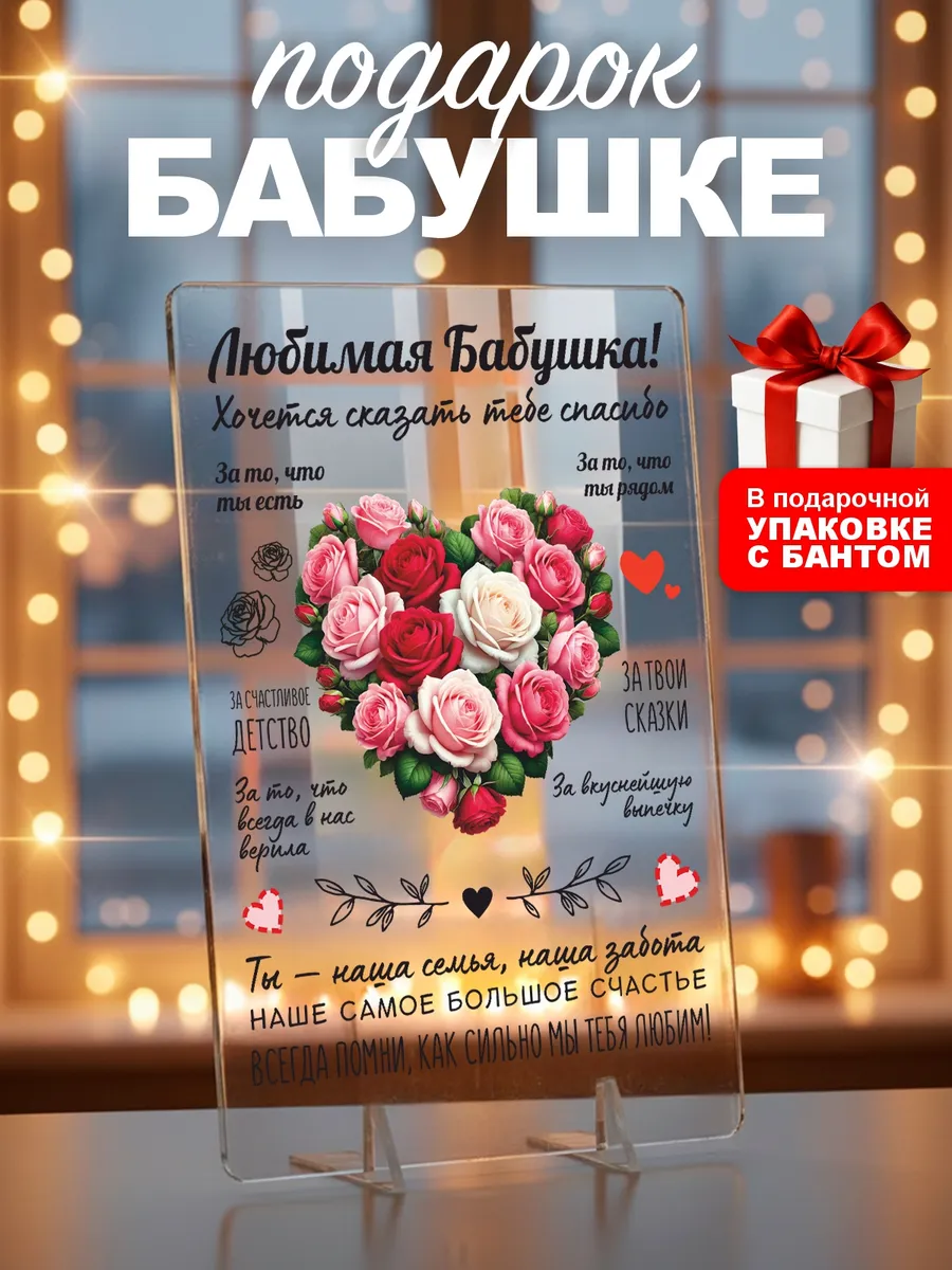 Подарок бабушке на день рождения открытка