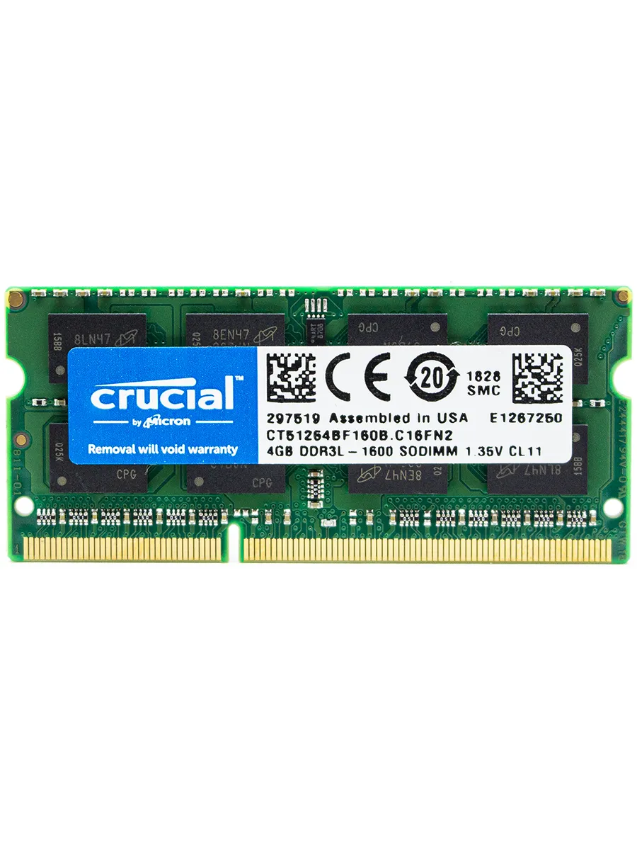 SODIMM DDR3L 4GB PC12800 1600МГц CT51264BF160B.C16FN2