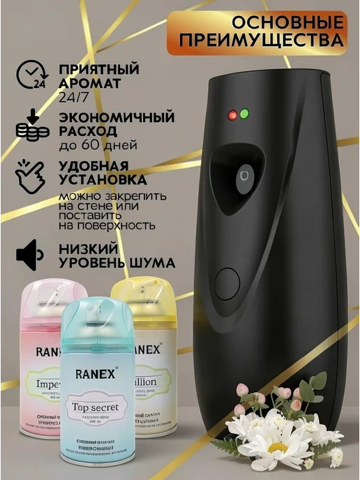 RANEX Освежитель воздуха автоматический для дома, черный, фото 2