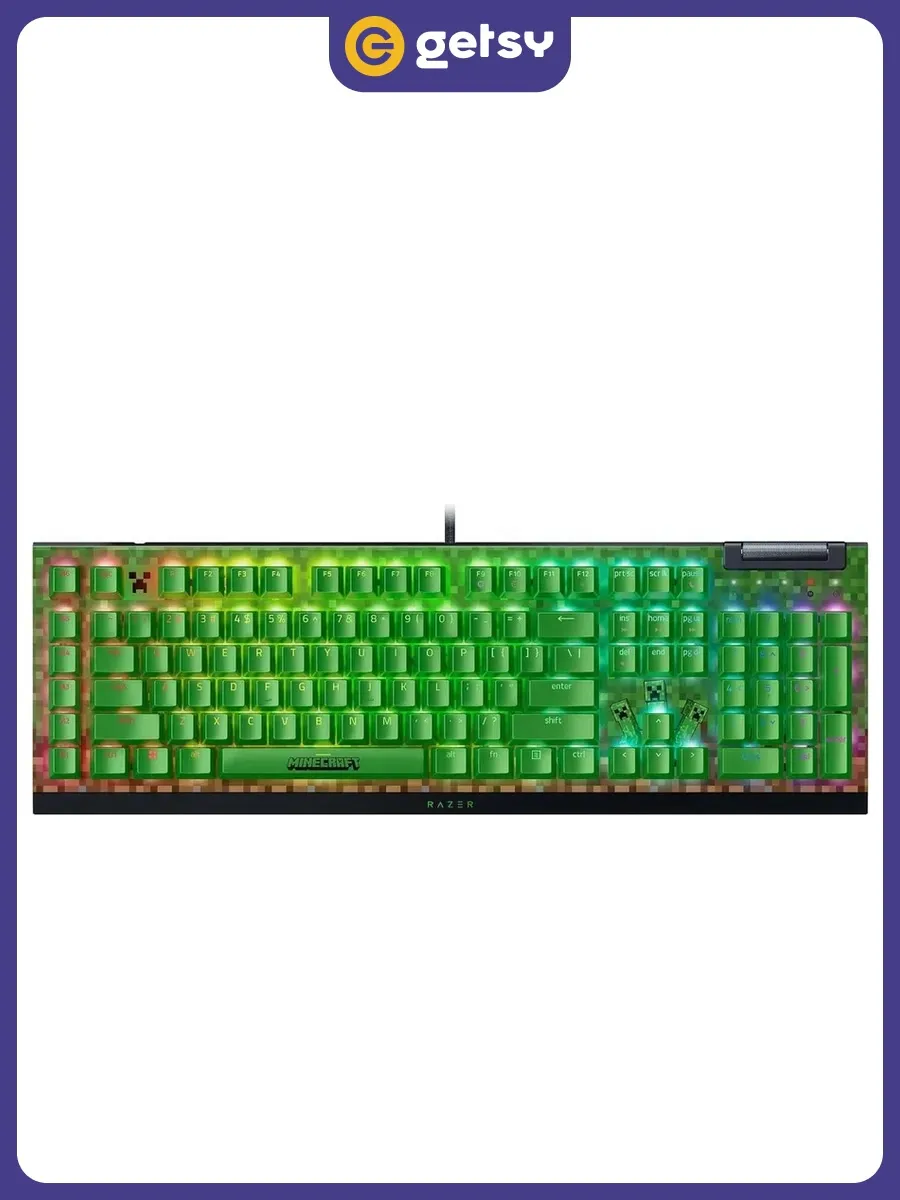 Razer Клавиатура BlackWidow V4 X (Green Switch) Minecraft Ed