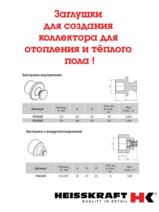 HEISSKRAFT Коллектор пропиленовый 32-2Х20 комплект 1 шт, 322x20, 1 шт, фото 2