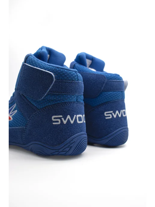 ZBSport Борцовки для борьбы детские на липучках Swoop Junior, синий, фото 4