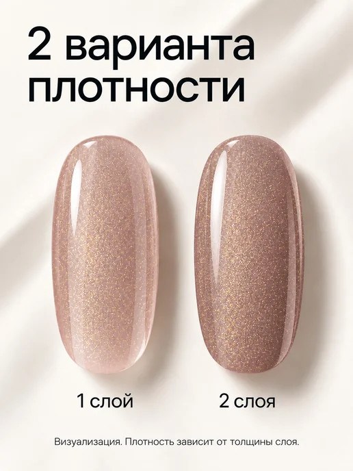 HIT Gel Гель лак для ногтей с шиммером нюдовый Золотая пыль №01, золотой, фото 2