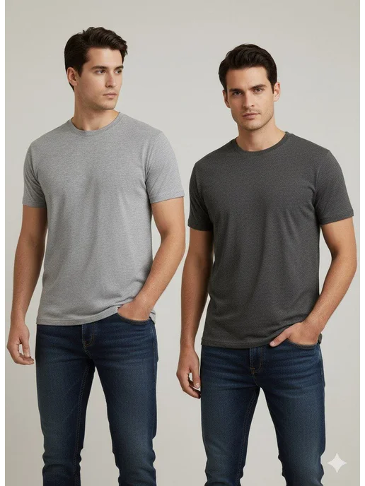 BLOSSOM MEN'S Футболка базовая однотонная хлопок комплект 2 шт, 2 шт, фото 2