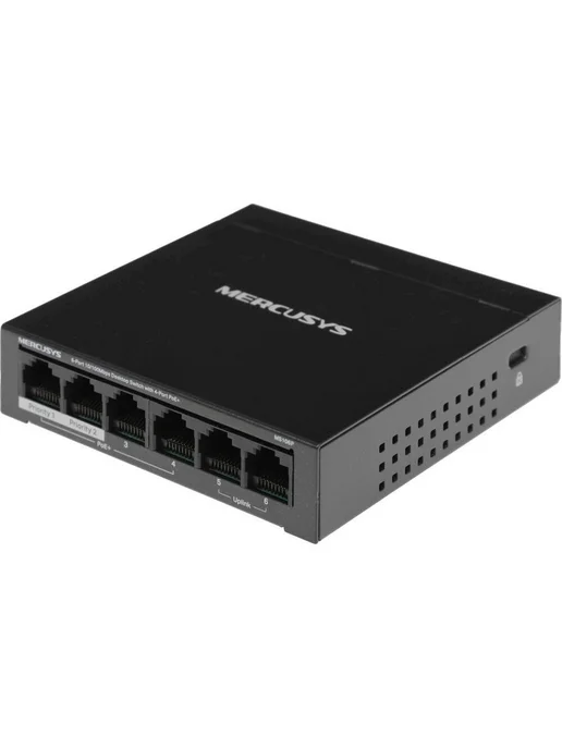 Mercusys Коммутатор MS106P, RJ-45, 6 портов, 1,2 Гбит с, PoE, вариант, фото 3