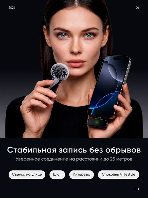 dübapro Микрофон петличный Lightning и меховой ветрозащитой, черный, фото 6