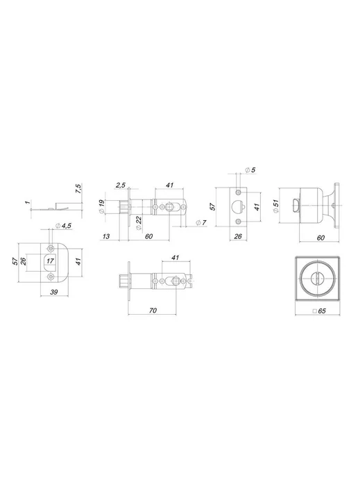 Punto Ручка защелка DK772 BL BL-BK (фик.) черный, черный, фото 2
