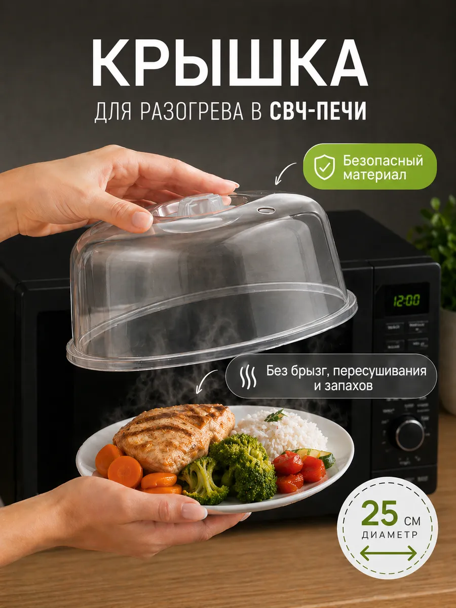 Крышка для микроволновки d=25 см