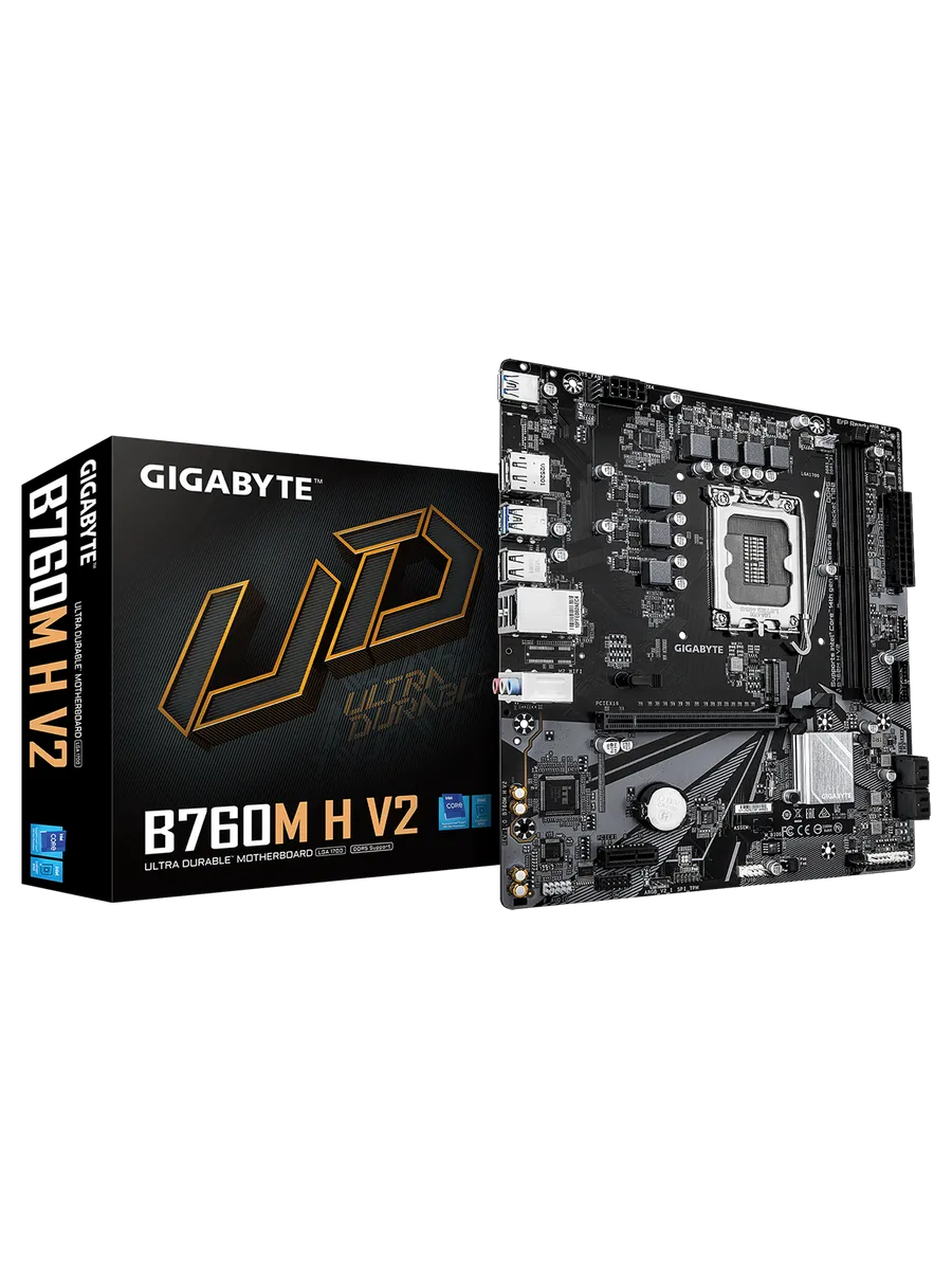 Gigabyte Материнская плата B760M H V2 LGA1700 Intel B760 mATX RTL