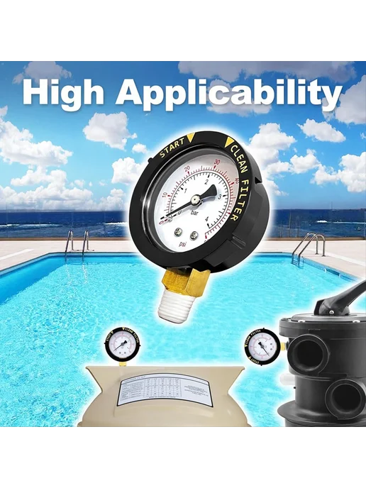 无品牌 Давомер 190058 0-60 psi для запуска и очистки фильтра, водян…, вариант, фото 3