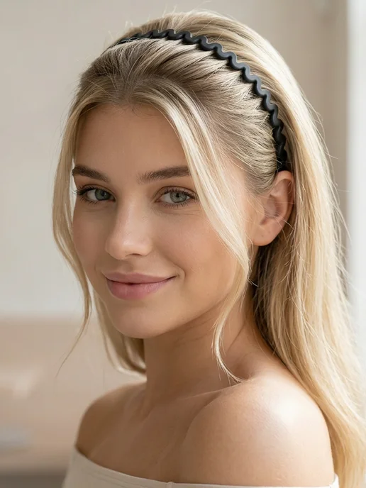 ClickClack Ободок для волос с зубчиками, черный, фото 4