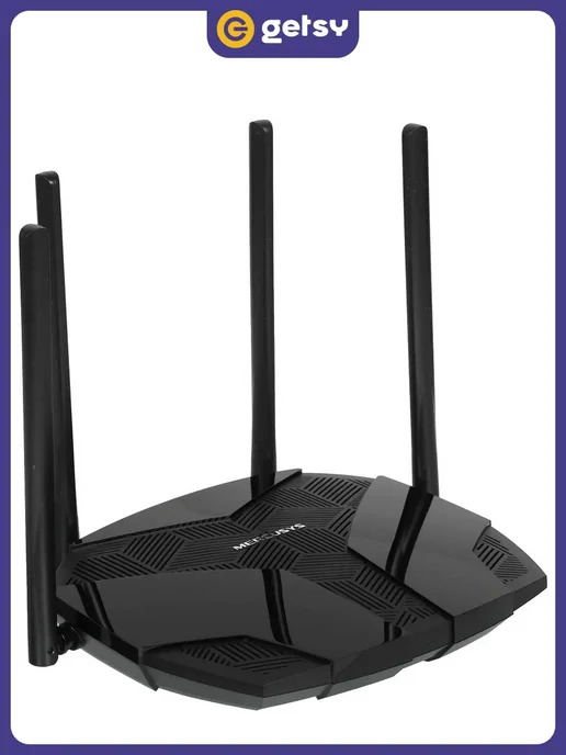 Mercusys Wi-Fi роутер MR80X, Wi-Fi AX3000, 2.4 5 ГГц, 2976 Мбит с, черный