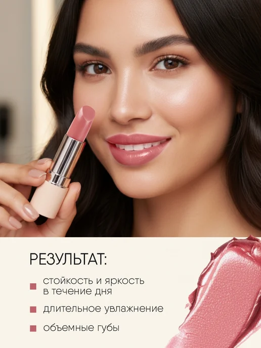 TF COSMETICS Помада для губ сияющая розовая, тон 802 Блестящие моменты, розовый, фото 5