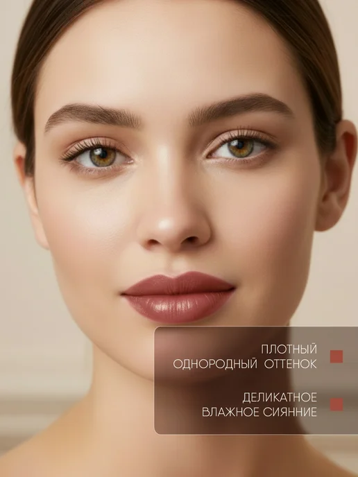 TF COSMETICS Помада для губ светло-коричневая, тон 808 Бежевый нюд, бежевый, фото 4