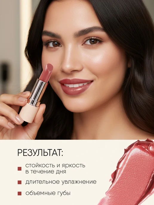 TF COSMETICS Помада для губ темно-розовая, тон 812 Первая леди, розовый, фото 5