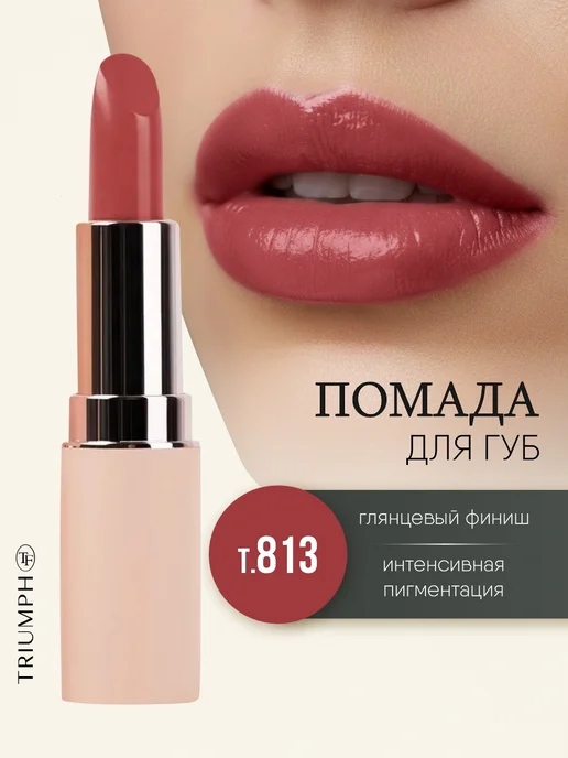 TF COSMETICS Помада для губ красно-коричневая, тон 813 Дерзкий нюд, красный