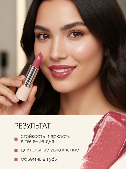 TF COSMETICS Помада для губ персиковая, тон 814 Нежно-розовая вуаль, розовый, фото 5