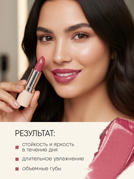 TF COSMETICS Помада для губ темно-розовая, тон 816 Спокойный розовый, розовый, фото 5