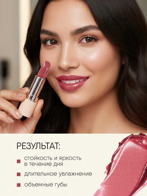 TF COSMETICS Помада для губ перламутровая ягодная, тон 819, розовый, фото 5