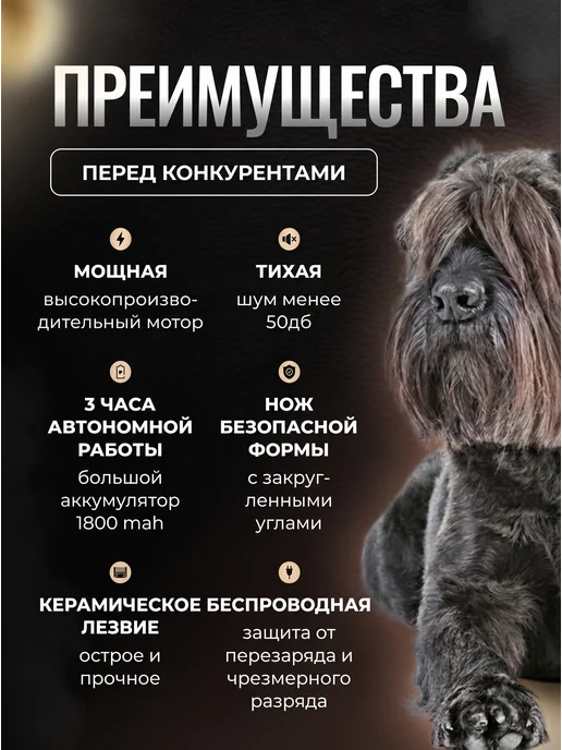 Беспроводная машинка ВИКТОРИ для стрижки собак, кошек, животных собак кошек, фото 2