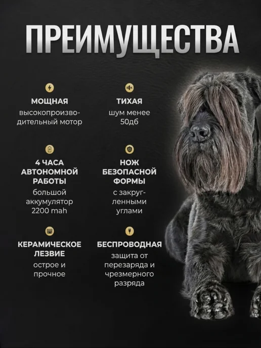 Беспроводная машинка ВИКТОРИ для стрижки собак, кошек, Профессиональная животных, фото 2
