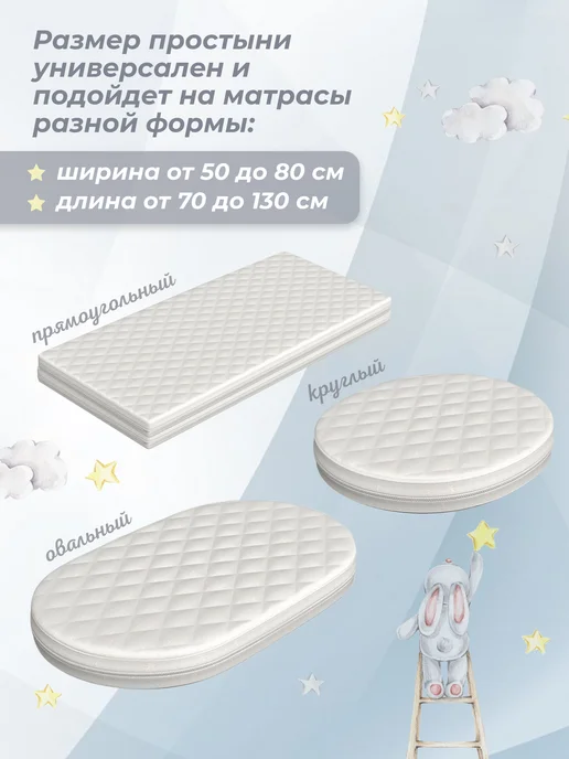 Спаленка Простынь детская 110х150 для новорожденных в кроватку хлопок, синий, фото 4