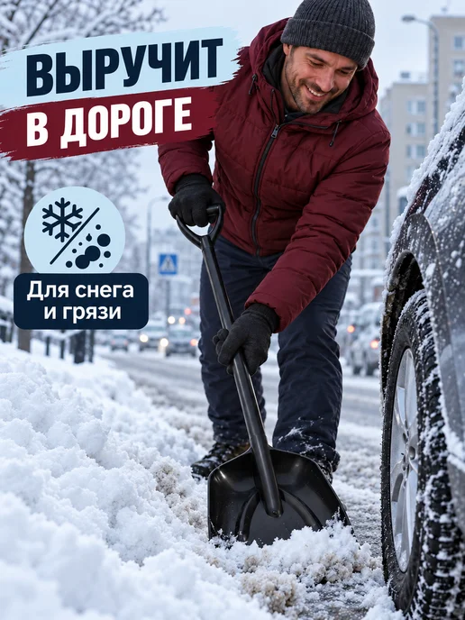 ЛарЭль Лопата автомобильная, черный, фото 5
