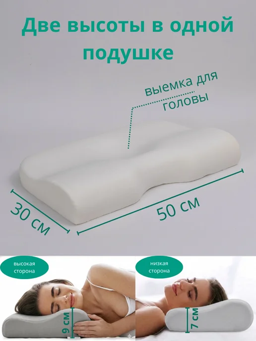 KERESON Подушка на которой не болит шея Наволочка в подарок, серый, фото 4