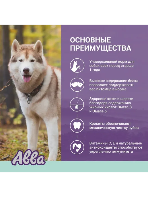 Сухой корм АВВА для собак, ягненок, 12 кг, фото 3