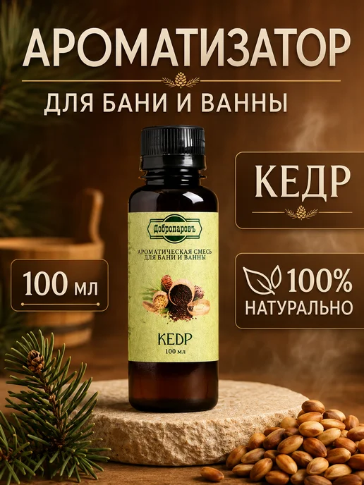 Ароматизатор для бани и ванны «Кедр», натуральная, 100 мл, "Добропаровъ", 100 мл