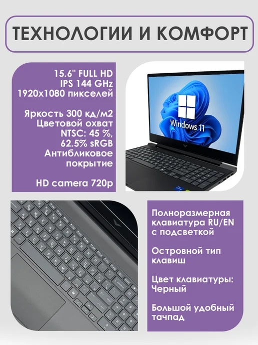 HP Ноутбук игровой Victus 15-FA2082WM RTX4050 32Gb 1 Tb, 32 ГБ, 1 ТБ, фото 4