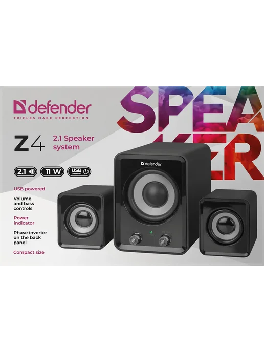 DEFENDER Колонки для компьютера с сабвуфером 2.1, 40 Вт. (65508) Z4, 40 Вт, фото 3