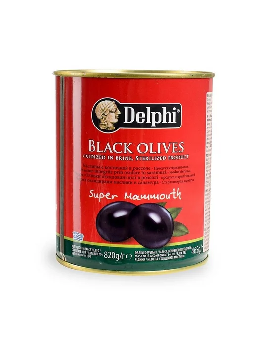 Delphi Food Delphi Маслины с косточкой в рассоле Super Mammouth 820гр, 820 г, фото 2
