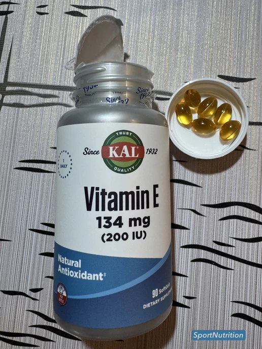 KAL Vitamin E Витамин Е 200 МЕ, 90 гелевых капсул, вариант, фото 2