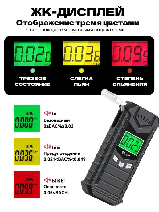 Алкотестер профессиональный гибдд на алкоголь цифровой, вариант, фото 3